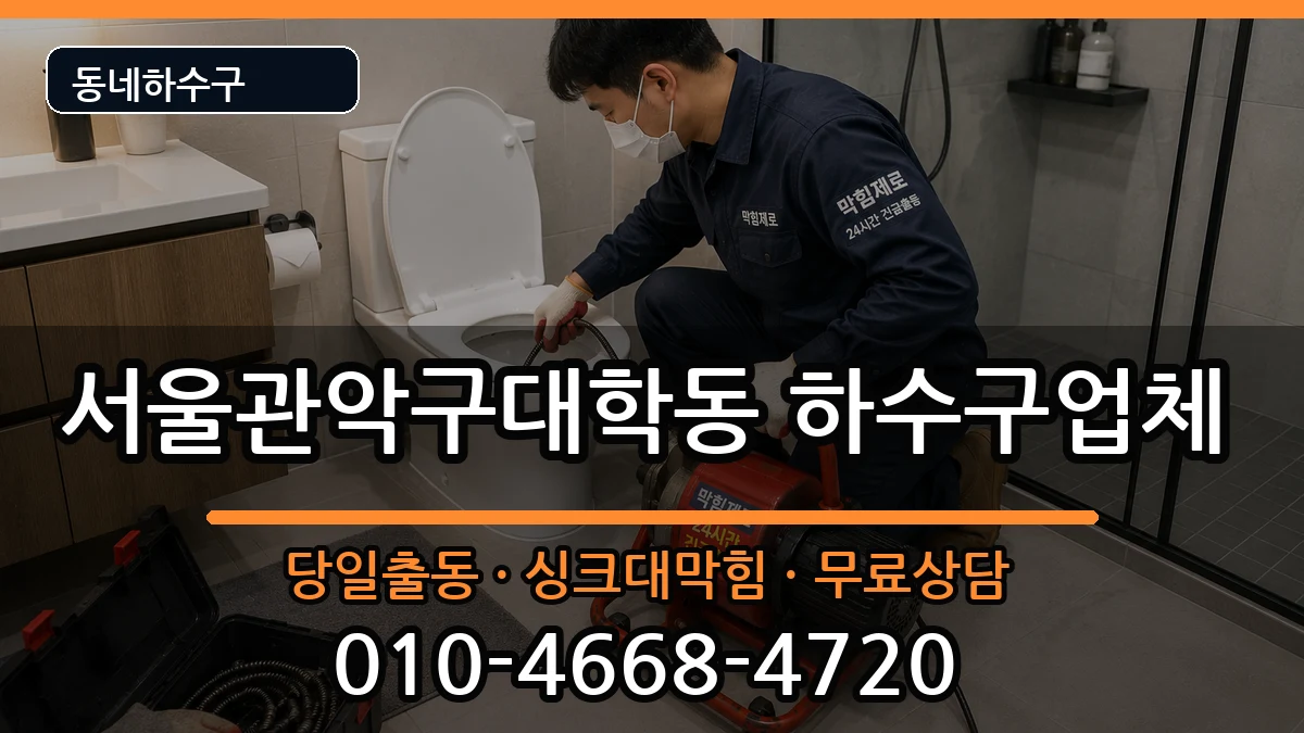 서울관악구대학동 하수구막힘 증상 처리 안내 이미지 1