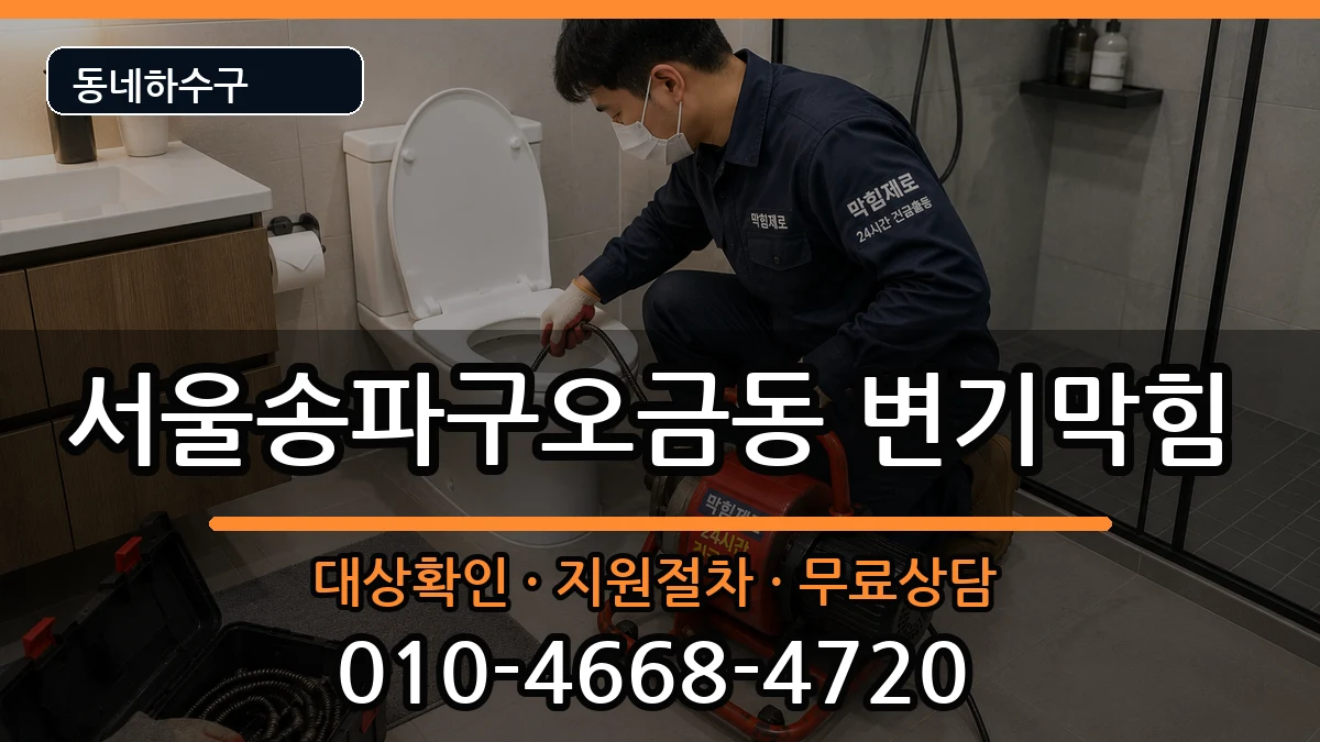 서울송파구오금동  변기막힘 사례형
