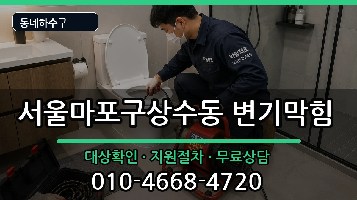 서울마포구상수동 변기막힘 증상 처리 안내 이미지 3