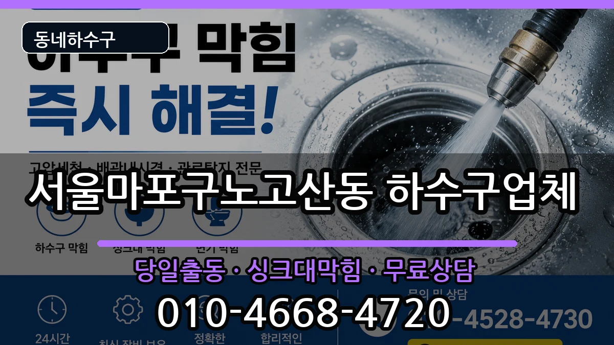 서울마포구노고산동 하수구막힘 증상 처리 안내 이미지 2
