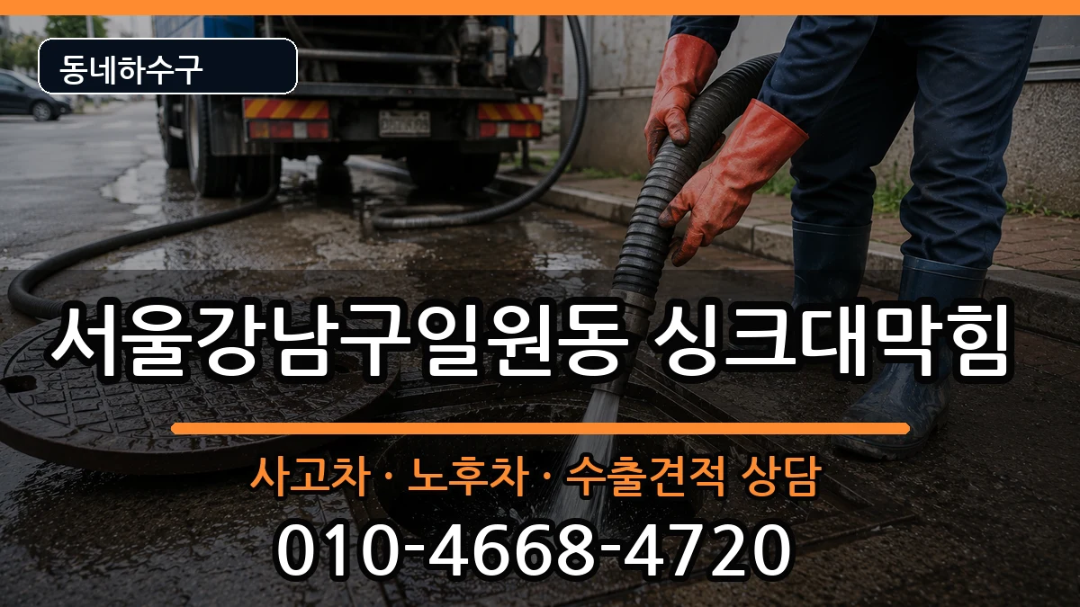 서울강남구일원동 싱크대막힘 증상 처리 안내 이미지 1