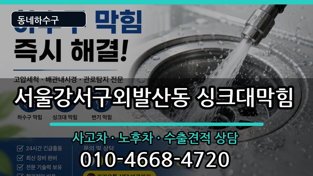 서울강서구외발산동 싱크대막힘 증상 처리 안내 이미지 2