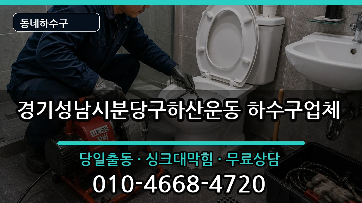 경기성남시분당구하산운동  하수구막힘 사례형