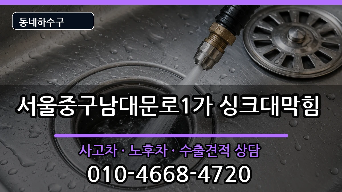 서울중구남대문로1가  싱크대막힘 비용형