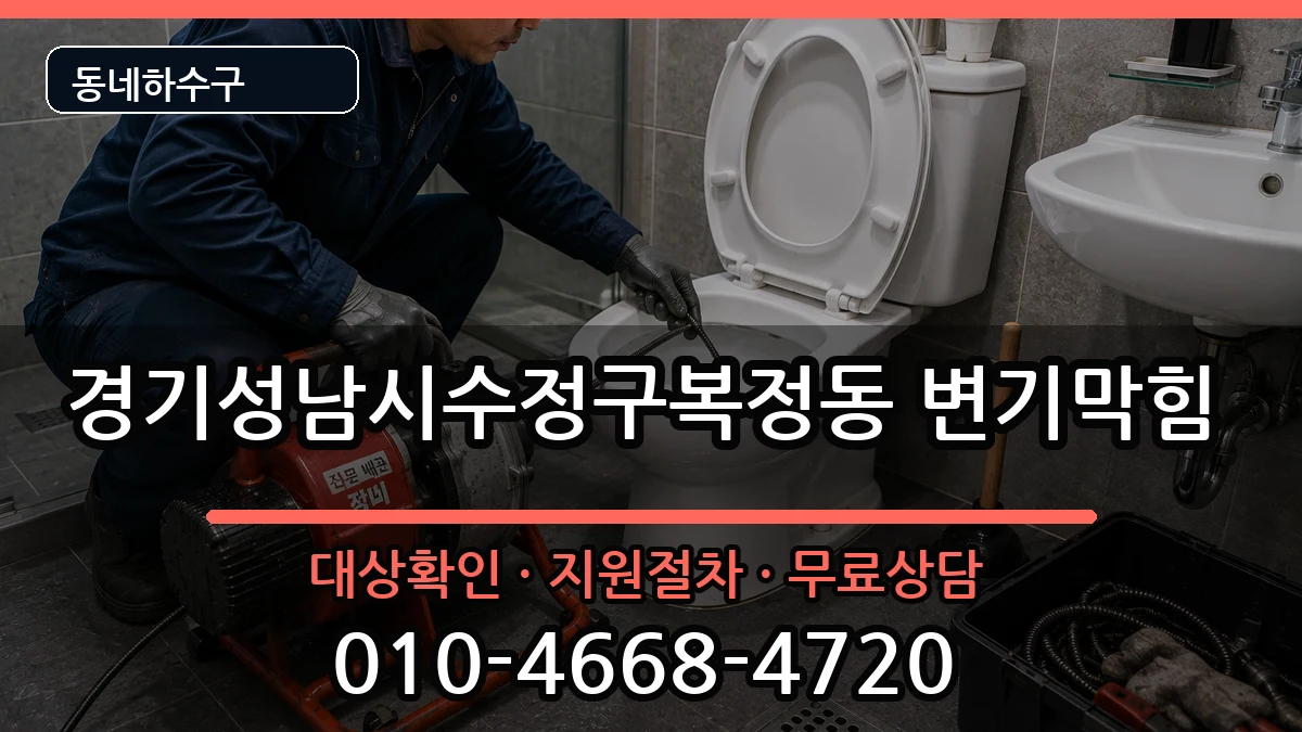 경기성남시수정구복정동 변기막힘 증상 처리 안내 이미지 3