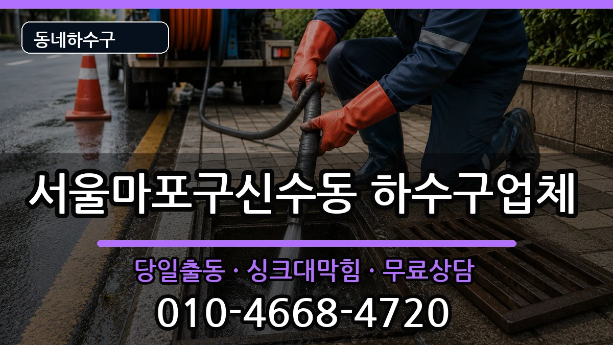 서울마포구신수동 하수구막힘 증상 처리 안내 이미지 2