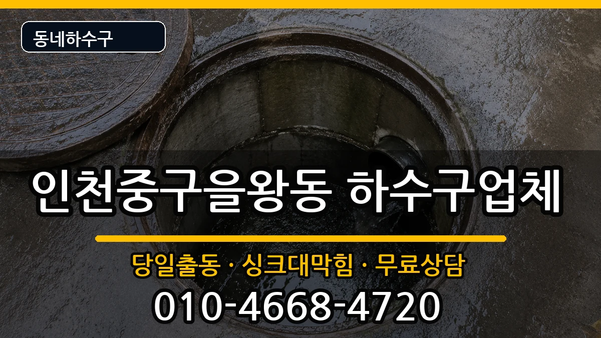 인천중구을왕동 하수구막힘 인천중구을왕동 하수구막힘 증상 처리 안내 이미지 1