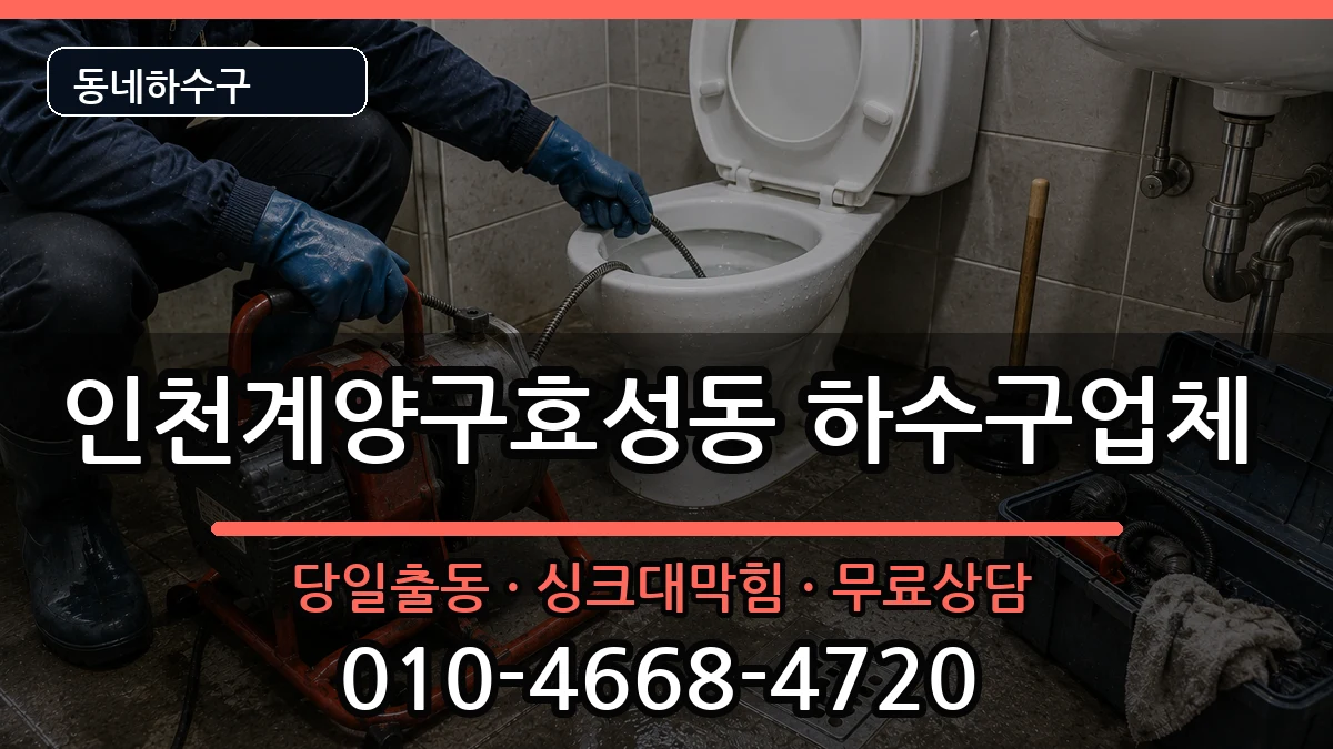 인천계양구효성동 하수구막힘 증상 처리 안내 이미지 1
