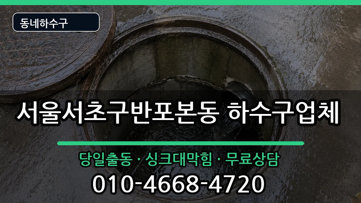 서울서초구반포본동 하수구막힘 증상 처리 안내 이미지 3