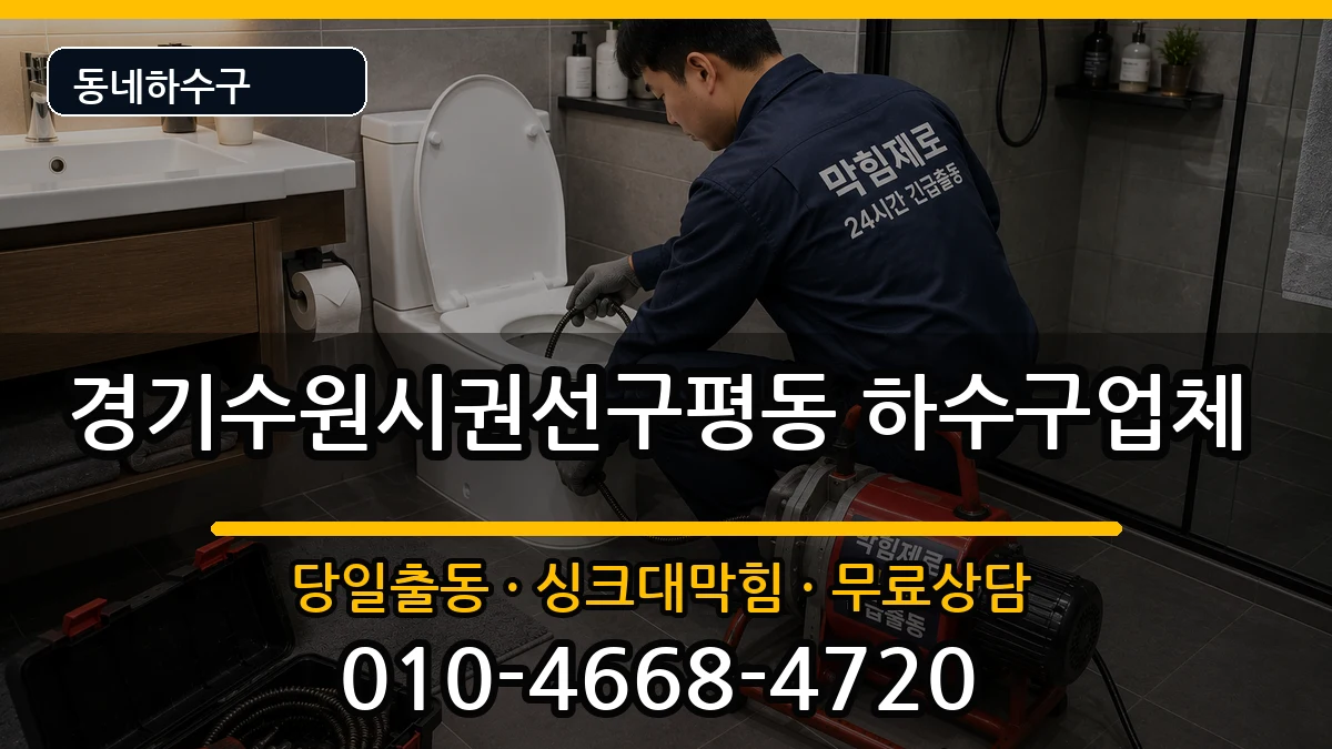 경기수원시권선구평동 하수구막힘 증상 처리 안내 이미지 3
