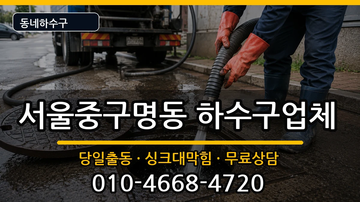 서울중구명동 하수구막힘 증상 처리 안내 이미지 1