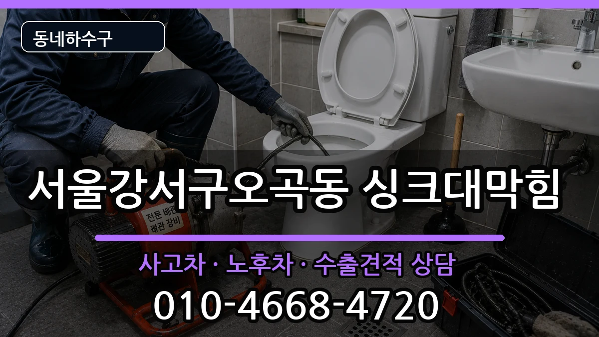 서울강서구오곡동 싱크대막힘 증상 처리 안내 이미지 3