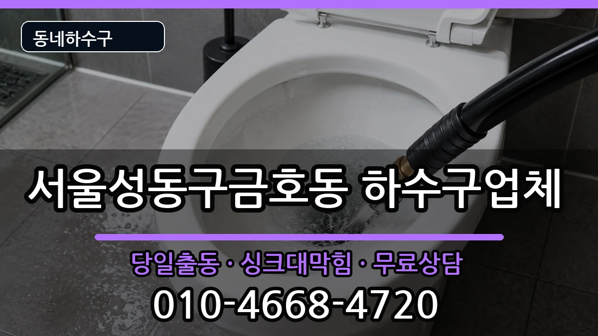 서울성동구금호동 하수구막힘 증상 처리 안내 이미지 1