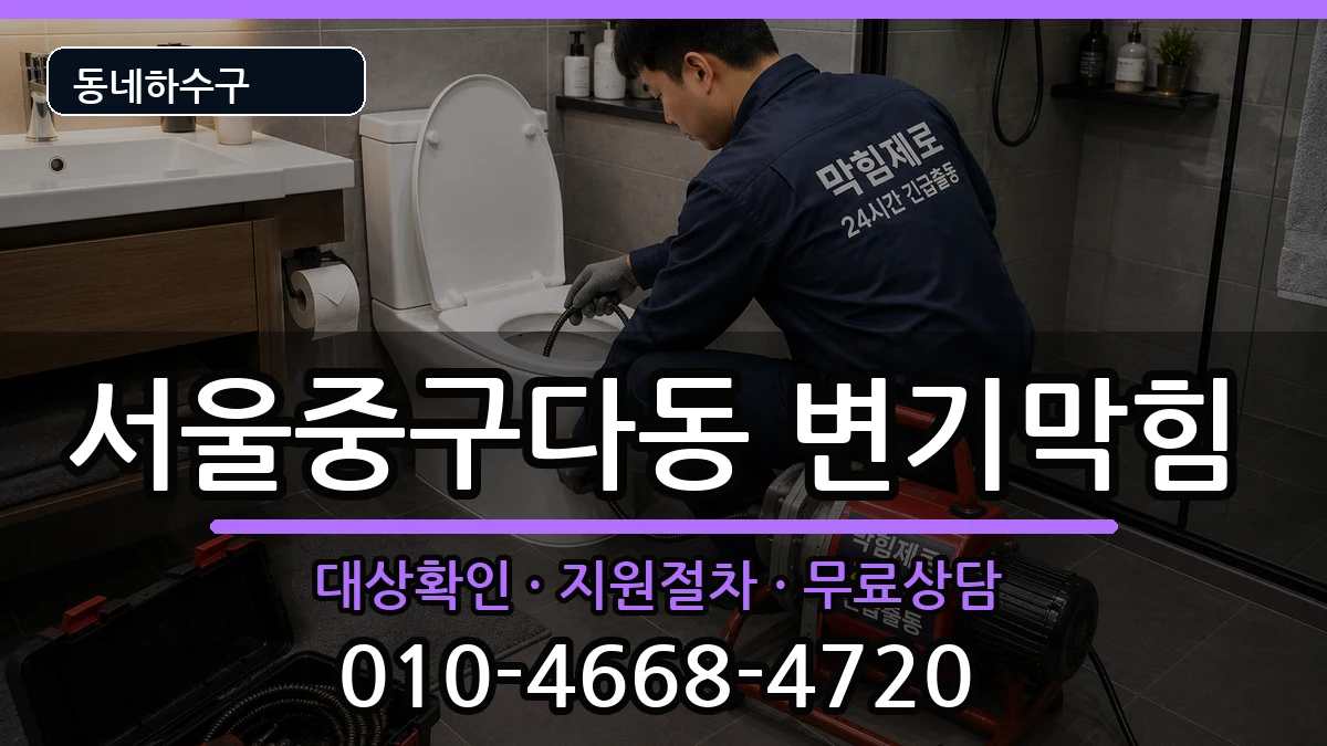 서울중구다동 변기막힘 증상 처리 안내 이미지 2