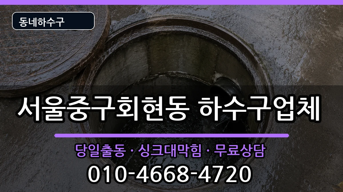 서울중구회현동 하수구막힘 증상 처리 안내 이미지 3
