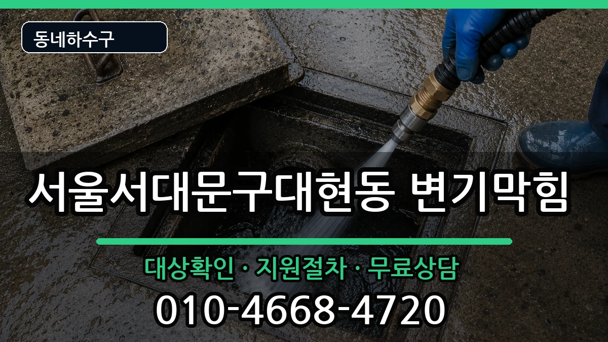 서울서대문구대현동 변기막힘 증상 처리 안내 이미지 1
