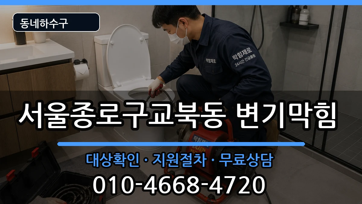 서울종로구교북동 변기막힘 증상 처리 안내 이미지 1
