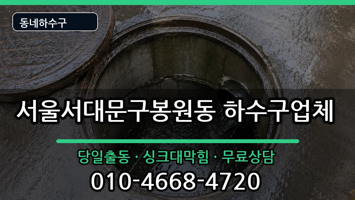 서울서대문구봉원동 하수구막힘 증상 처리 안내 이미지 1