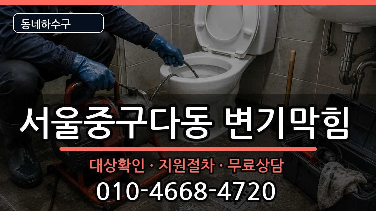 서울중구다동 변기막힘 증상 처리 안내 이미지 3