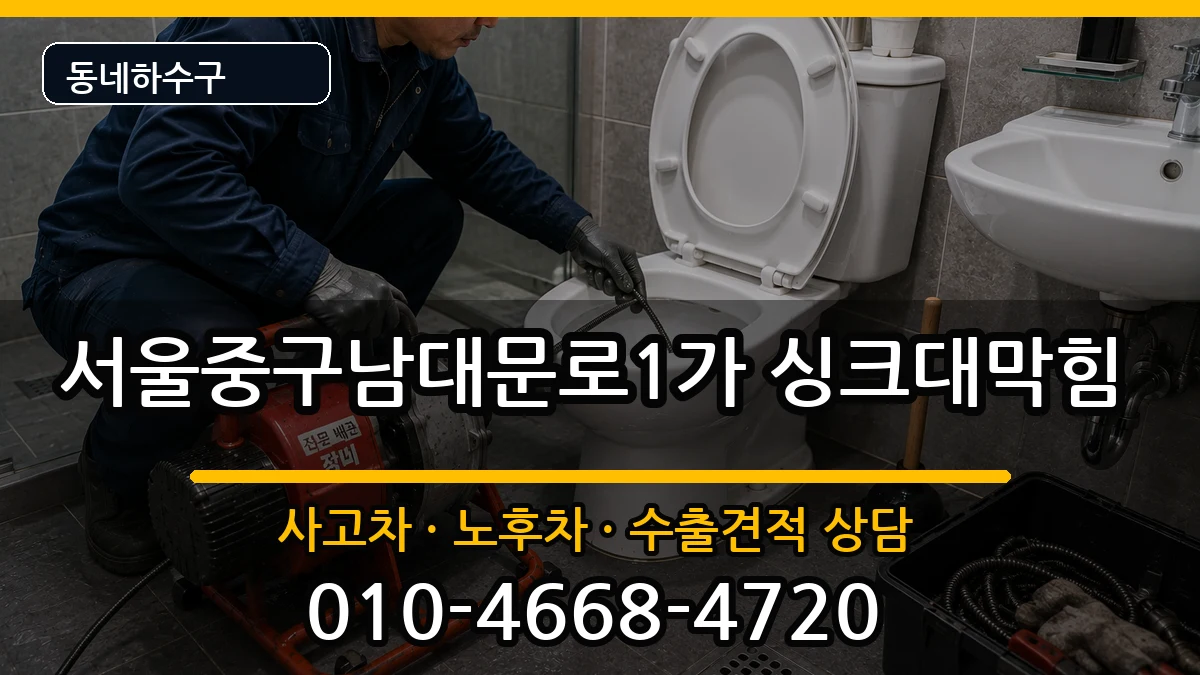 서울중구남대문로1가 싱크대막힘 서울중구남대문로1가 싱크대막힘 증상 처리 안내 이미지 1