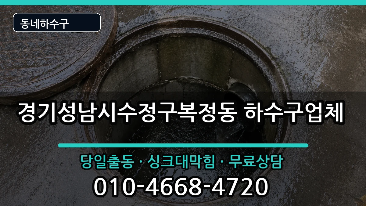 경기성남시수정구복정동 하수구막힘 경기성남시수정구복정동 하수구막힘 증상 처리 안내 이미지 3