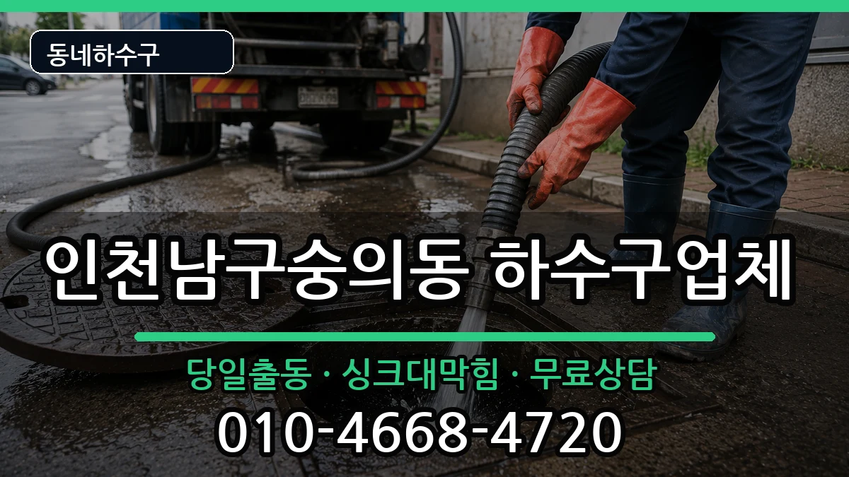 인천남구숭의동 하수구막힘 증상 처리 안내 이미지 3