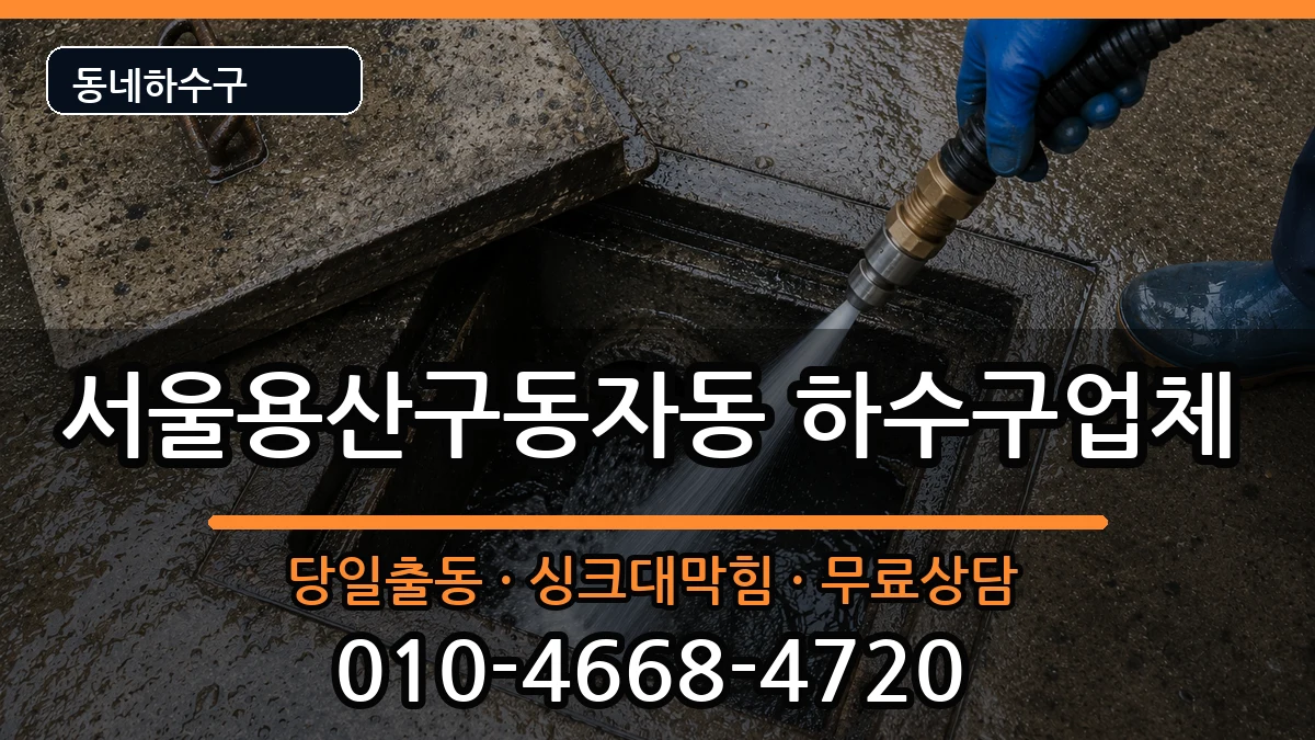 서울용산구동자동 하수구막힘 증상 처리 안내 이미지 3