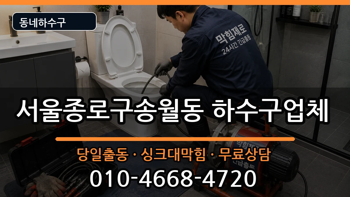 서울종로구송월동 하수구막힘 증상 처리 안내 이미지 3
