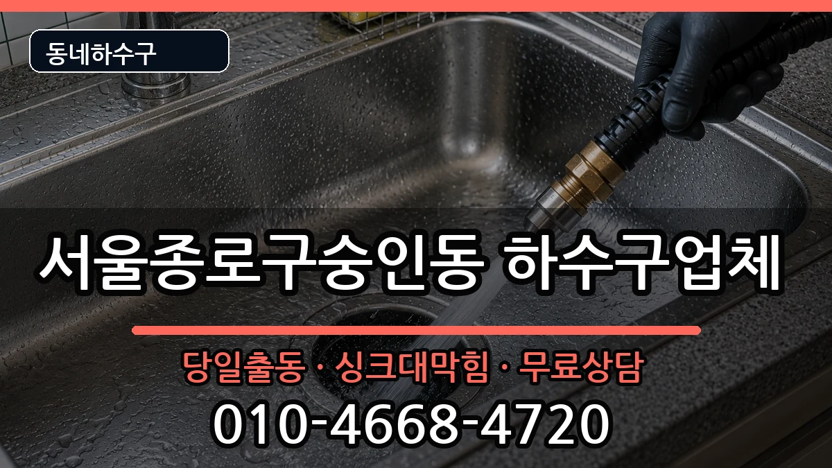 서울종로구숭인동 하수구막힘 증상 처리 안내 이미지 2