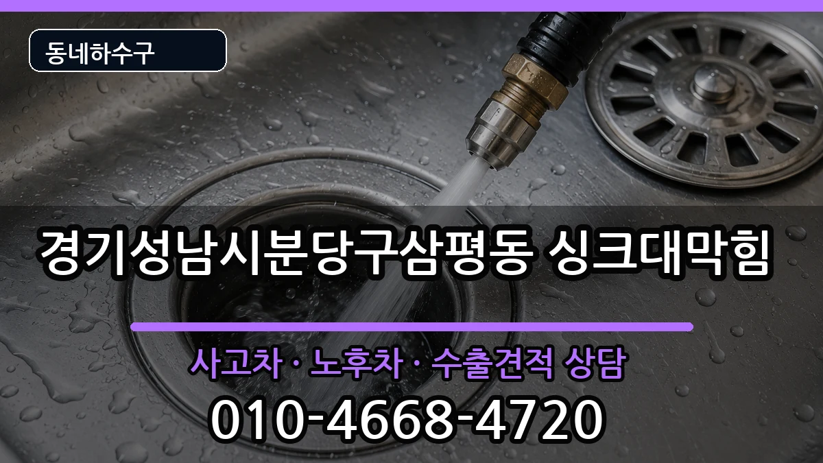 경기성남시분당구삼평동 싱크대막힘 경기성남시분당구삼평동 싱크대막힘 증상 처리 안내 이미지 1