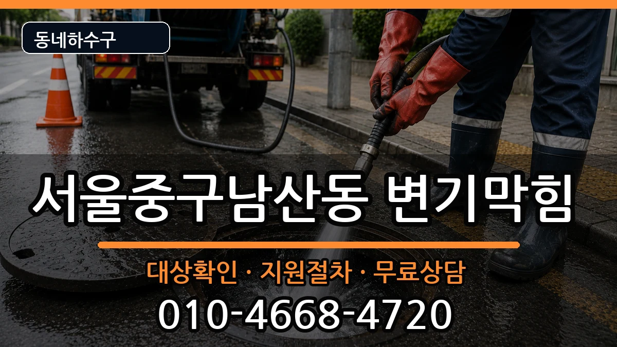 서울중구남산동 변기막힘 증상 처리 안내 이미지 2