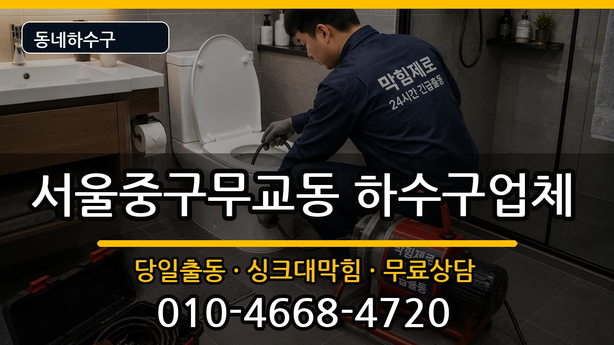 서울중구무교동 하수구막힘 증상 처리 안내 이미지 2