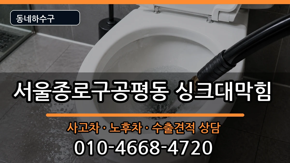 서울종로구공평동 싱크대막힘 증상 처리 안내 이미지 1