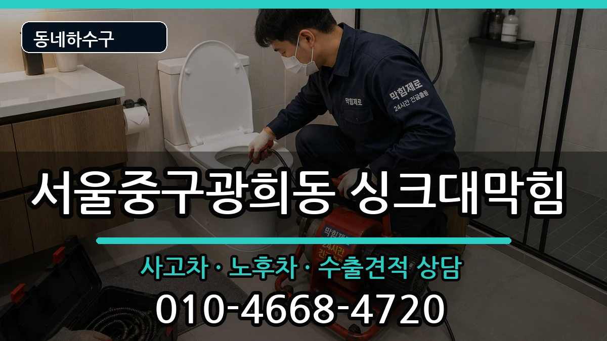 서울중구광희동 싱크대막힘 증상 처리 안내 이미지 2
