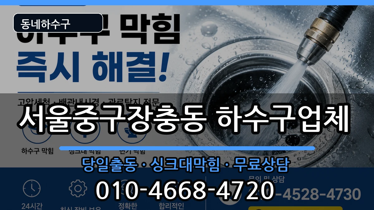 서울중구장충동 하수구막힘 증상 처리 안내 이미지 3