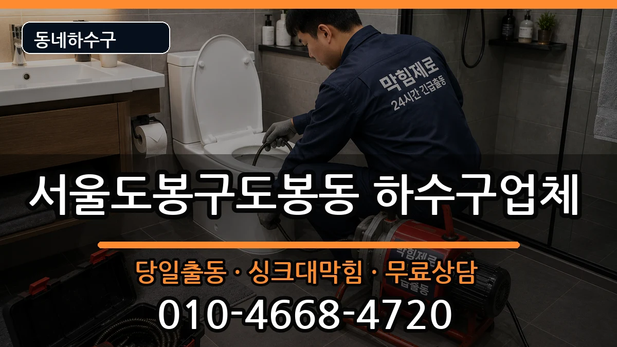 서울도봉구도봉동 하수구막힘 증상 처리 안내 이미지 2