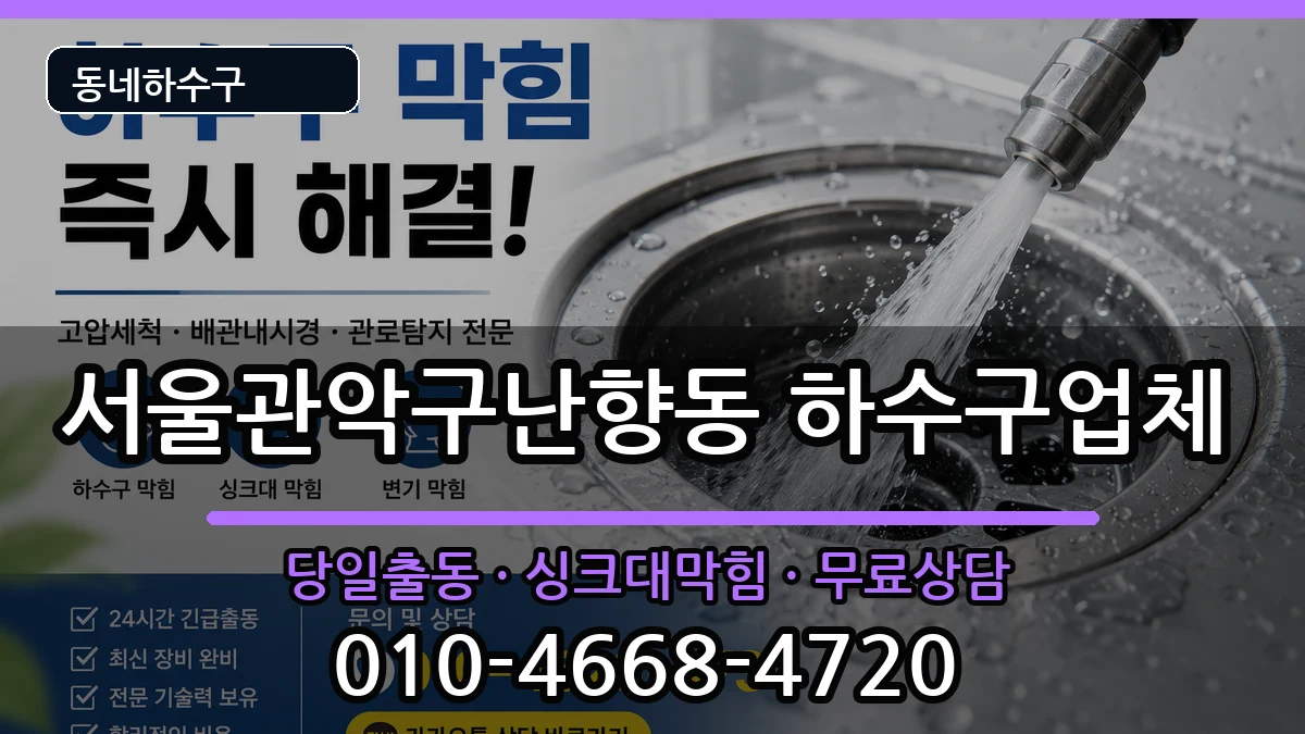 서울관악구난향동  하수구막힘 지역형