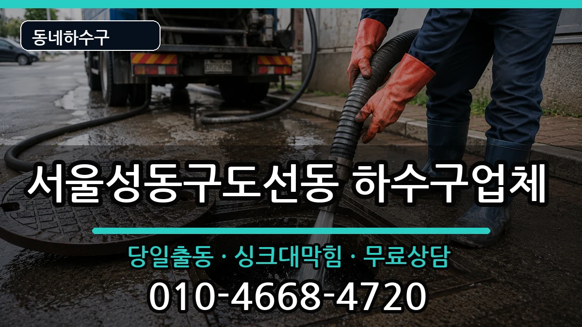 서울성동구도선동 하수구막힘 증상 처리 안내 이미지 2