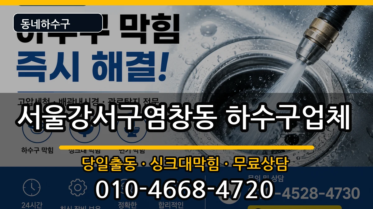 서울강서구염창동 하수구막힘 증상 처리 안내 이미지 3