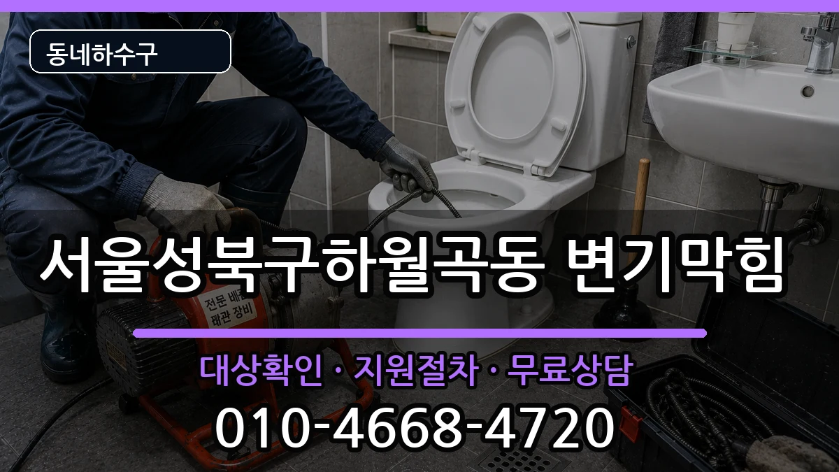 서울성북구하월곡동 변기막힘 서울성북구하월곡동 변기막힘 증상 처리 안내 이미지 1