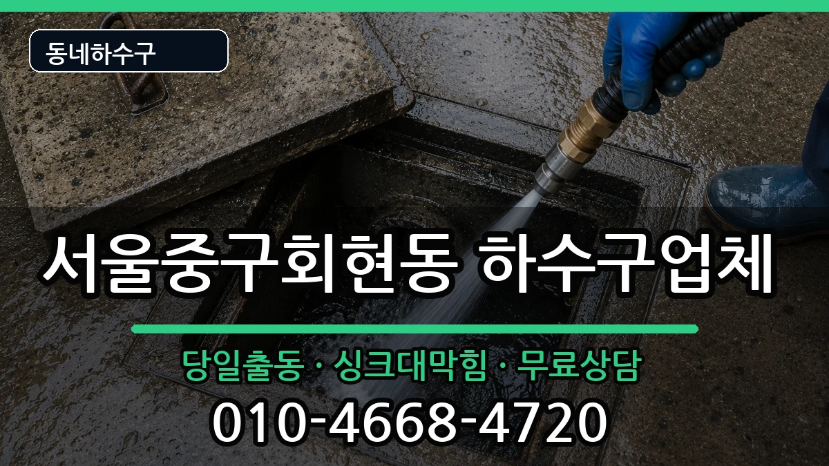 서울중구회현동 하수구막힘 증상 처리 안내 이미지 1