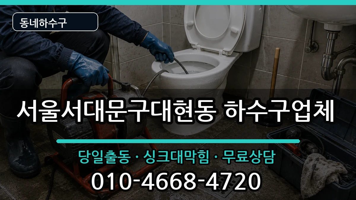서울서대문구대현동 하수구막힘 증상 처리 안내 이미지 3