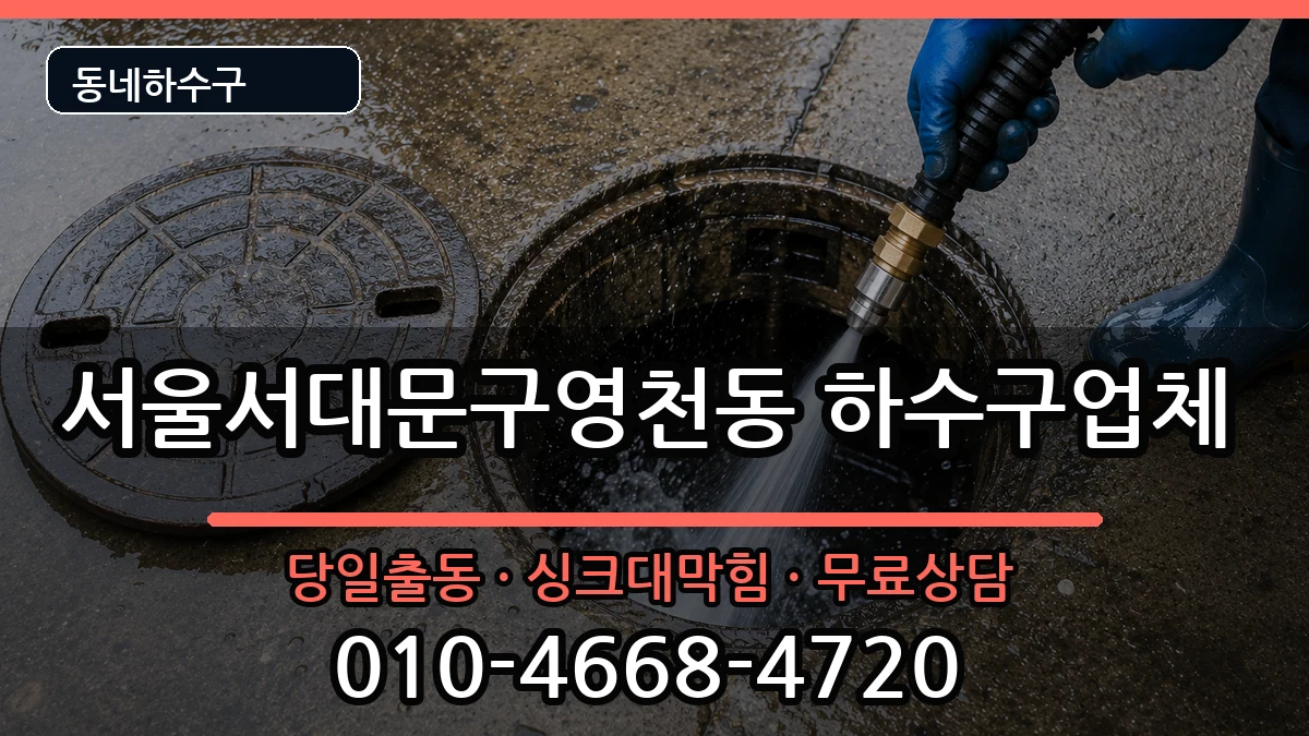 서울서대문구영천동 하수구막힘 증상 처리 안내 이미지 2