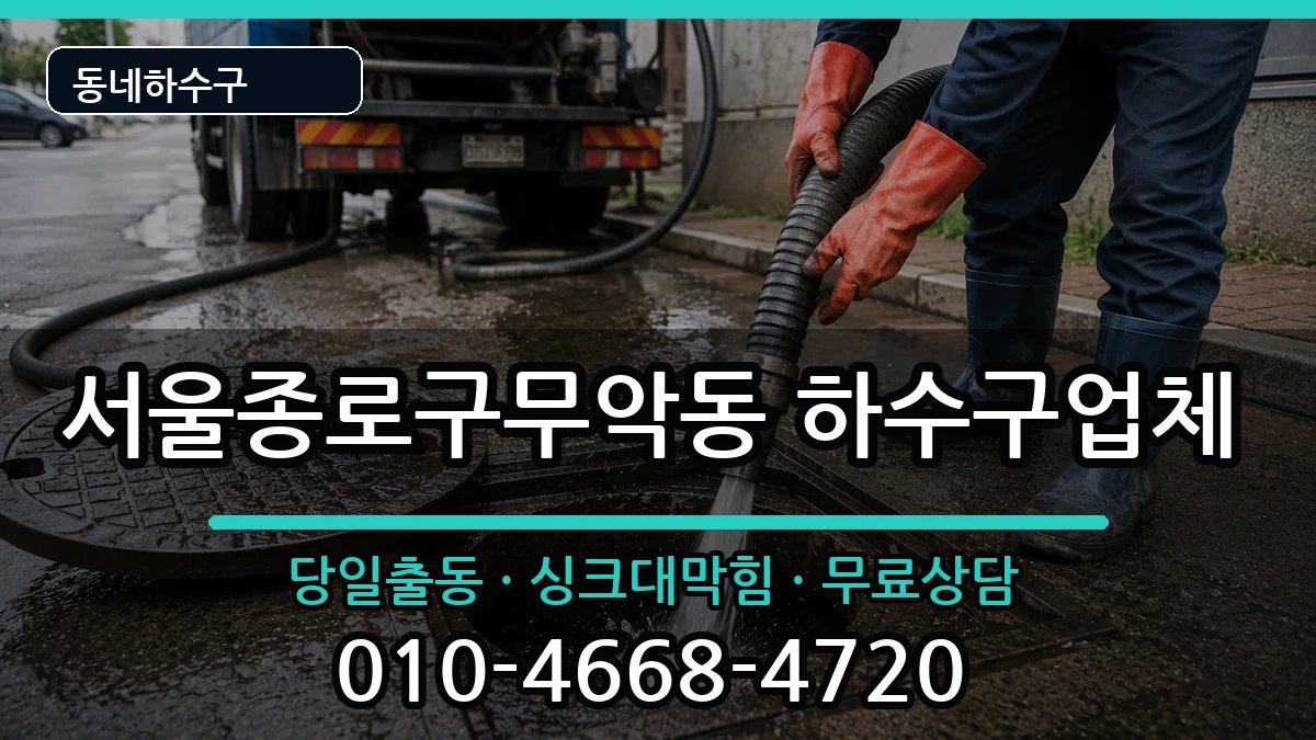 서울종로구무악동 하수구막힘 증상 처리 안내 이미지 2