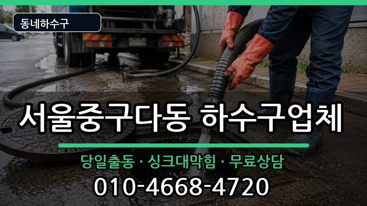 서울중구다동 하수구막힘 증상 처리 안내 이미지 2