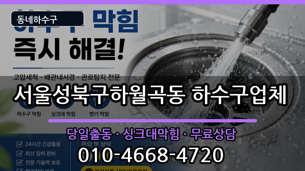 서울성북구하월곡동 하수구막힘 증상 처리 안내 이미지 2