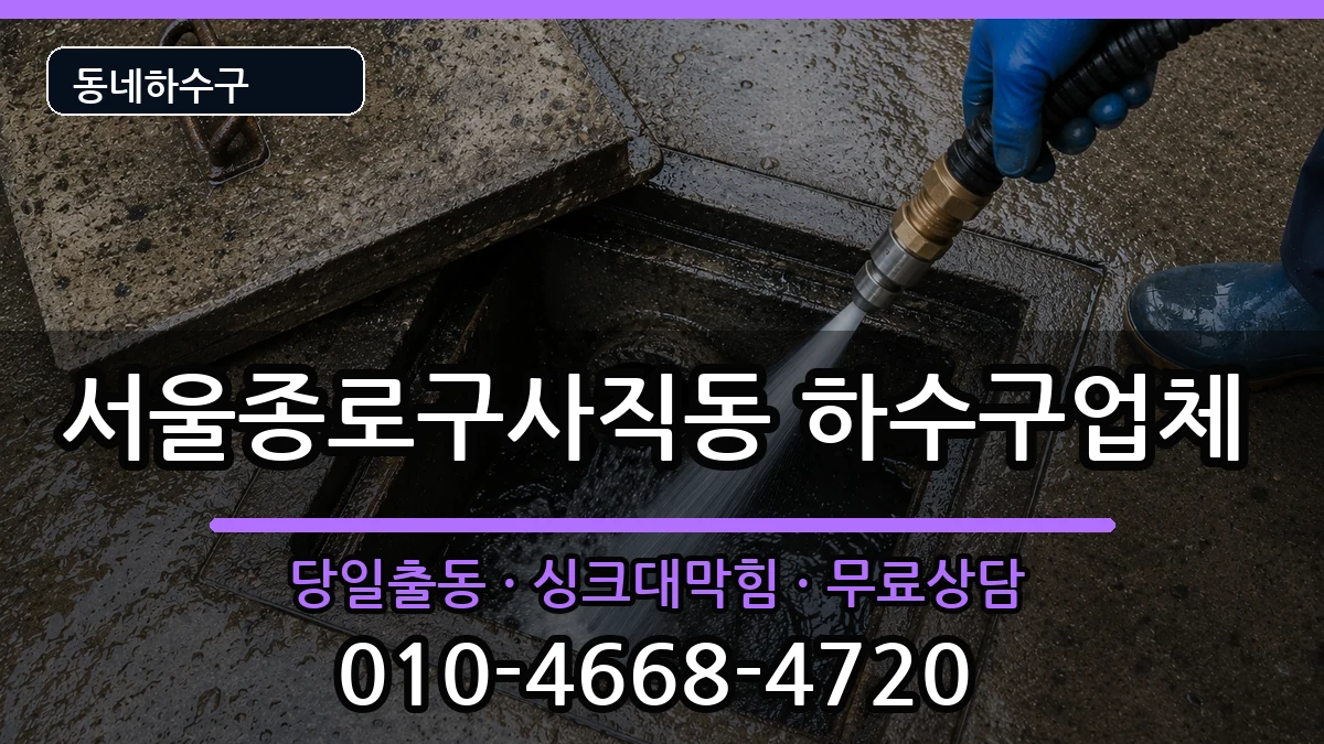 서울종로구사직동 하수구막힘 증상 처리 안내 이미지 3