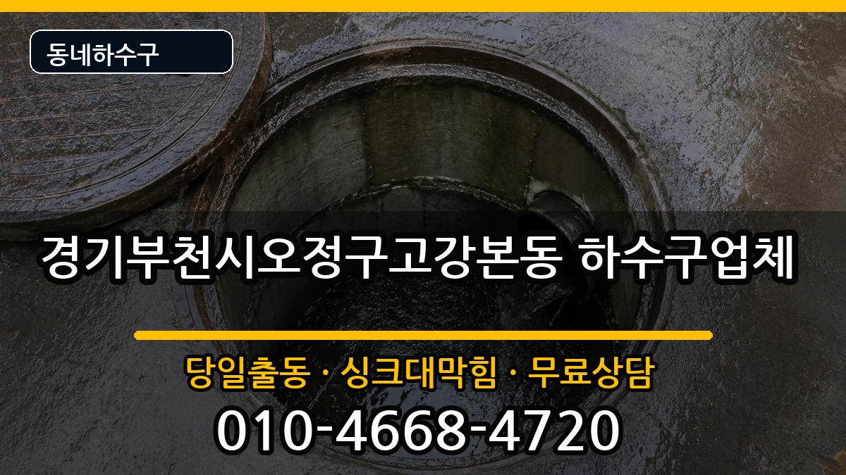 경기부천시오정구고강본동 하수구막힘 증상 처리 안내 이미지 3