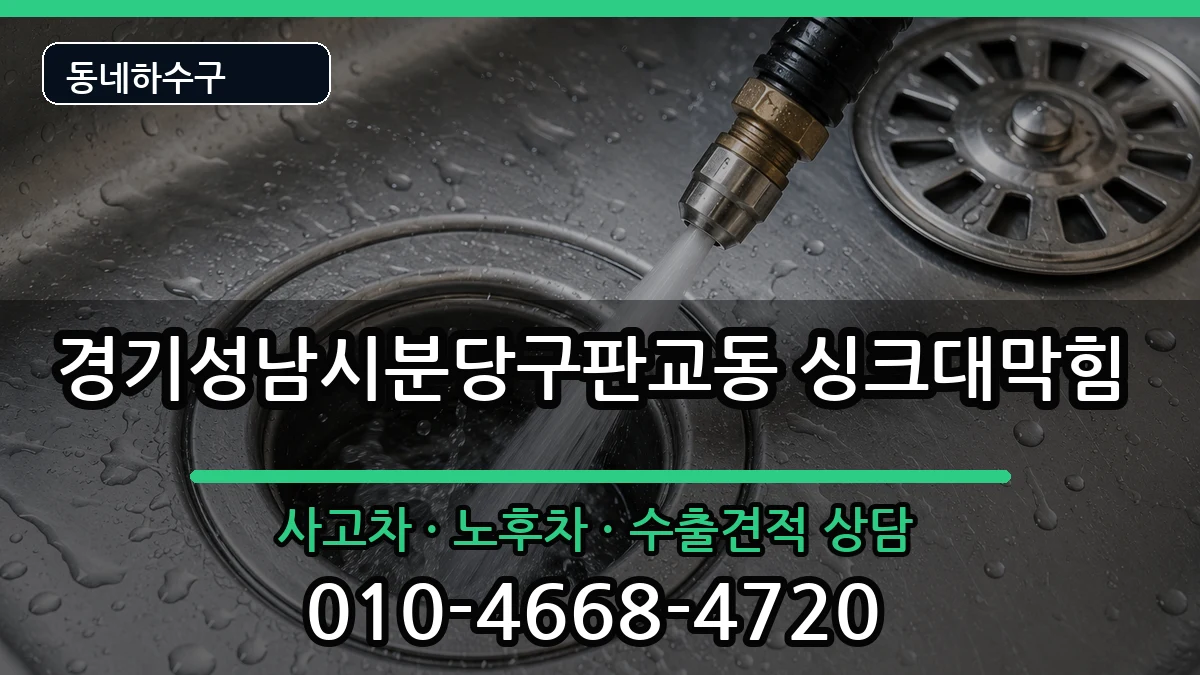 경기성남시분당구판교동 싱크대막힘 증상 처리 안내 이미지 3