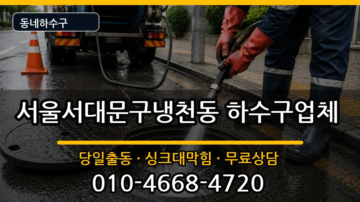 서울서대문구냉천동 하수구막힘 증상 처리 안내 이미지 3